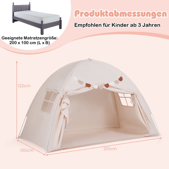 Himmelbett-Zelt für Kinder – faltbarer Baldachin mit Fenstern