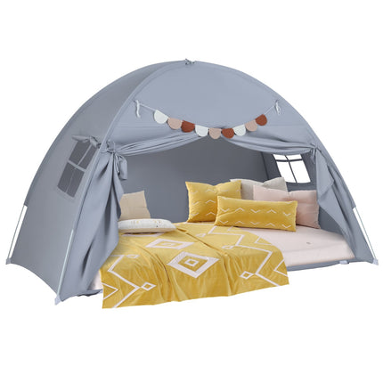 Twin Bed Tent for Kids – Foldable, Portable with Windows