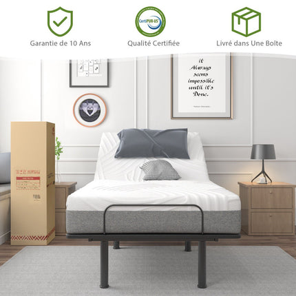 Twin XL Adjustable Bed Mattress, 20cm Gel Memory Foam