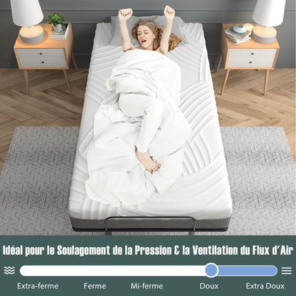 Twin XL Adjustable Bed Mattress, 20cm Gel Memory Foam
