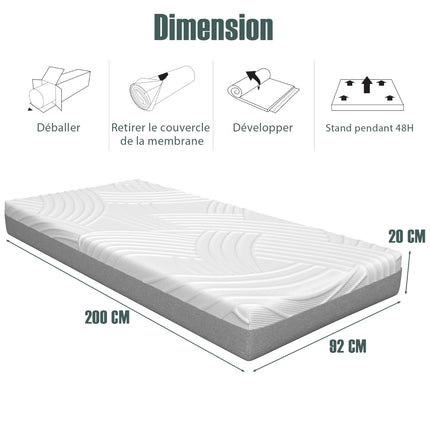 Twin XL Adjustable Bed Mattress, 20cm Gel Memory Foam
