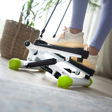 Twist stepper s lany, kompaktní fitness vybavení, zelená