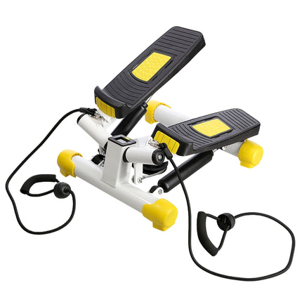 Twist-Stepper mit Seilen, Gelb – Kompaktes Fitnessgerät