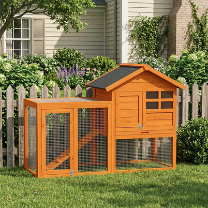 Two-Level Rabbit Hutch with Waterproof Roof, Wood, Indoor/Outdoor
