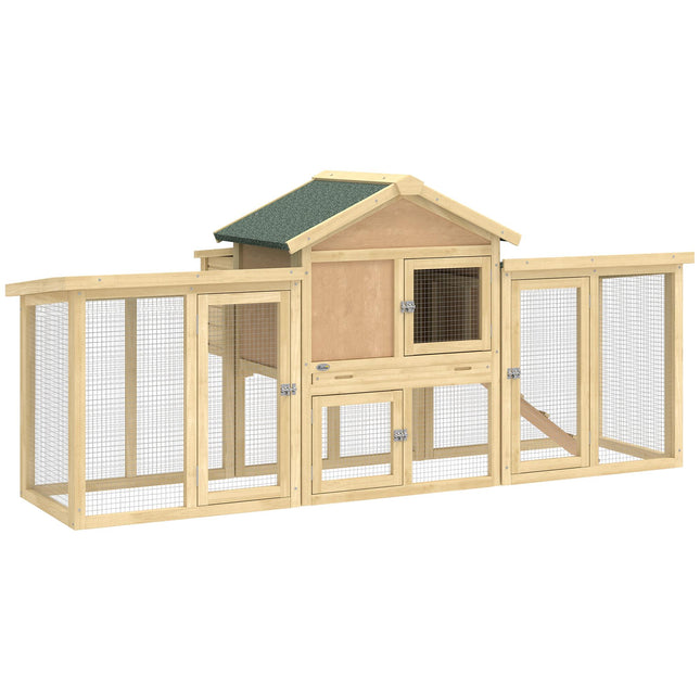 Two-Story Wooden Chicken Coop with Run and Ramp