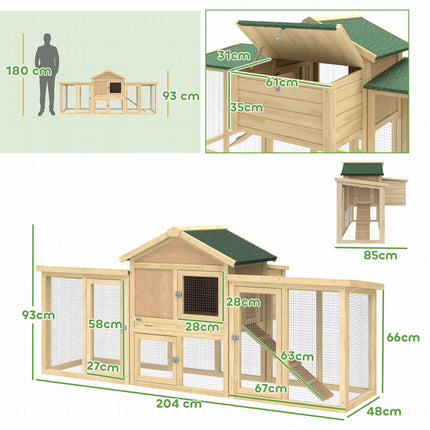 Two-Story Wooden Chicken Coop with Run and Ramp