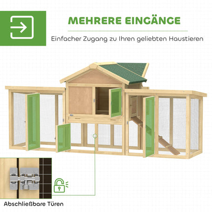 Two-Story Wooden Chicken Coop with Run and Ramp