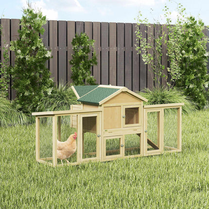 Two-Story Wooden Chicken Coop with Run and Ramp