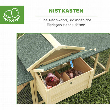 Two-Story Wooden Chicken Coop with Run and Ramp