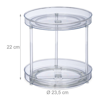 Zweistöckiger Kunststoff-Drehteller-Organizer, Ø 23,5 cm