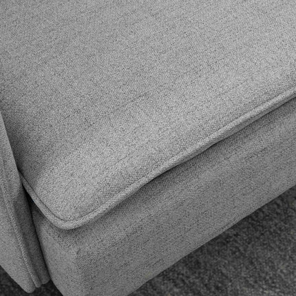 Zweisitziges graues Sofa mit Kissen, Leinenoptik