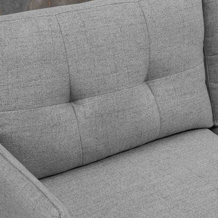 Zweisitziges graues Sofa mit Kissen, Leinenoptik