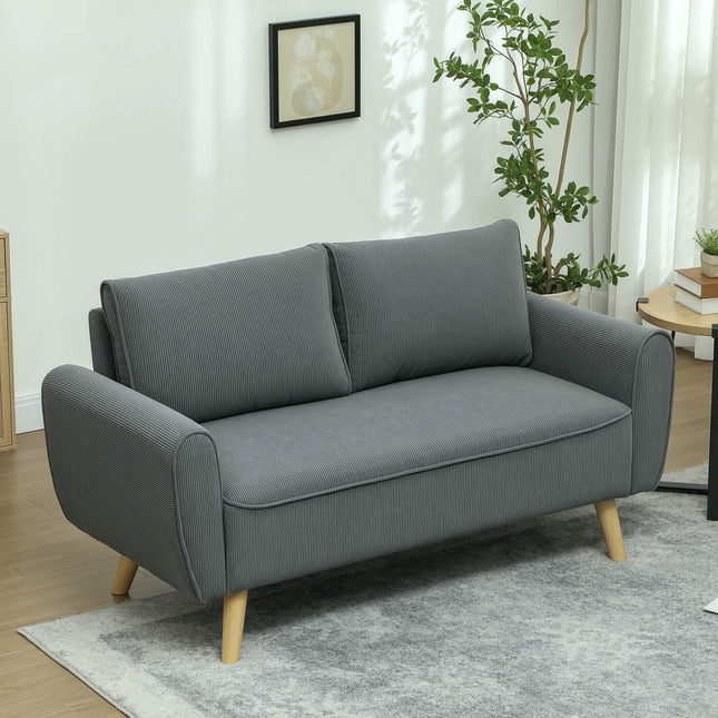 Zweisitzer-Sofa Manchester, extradiep und gepolstert, dunkelgrau