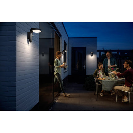 Tyla Wall lamp Solar cell IR sensor Ultra Efficient LED 255lm IP44 Anthracite