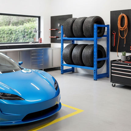 Tyre Rack for 4–6 Tyres, Adjustable Steel Frame