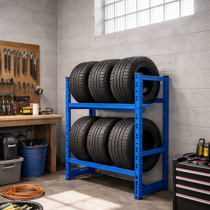 Tyre Rack for 4–6 Tyres, Adjustable Steel Frame