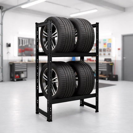 Tyre Rack for 4–6 Tyres, Adjustable Steel Frame