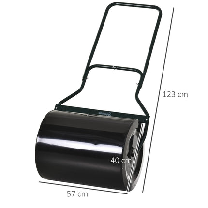 Graswalze 40cm, befüllbar Metall - Wasser/Sand, schwarz