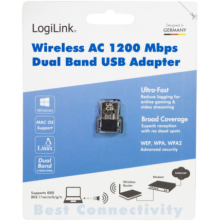 USB 2.0 WLAN-Adapter AC 1200Mbit/s