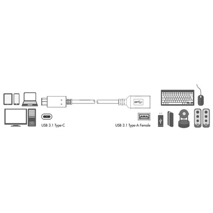 USB 3.1 USB-C samec -> USB-A samice