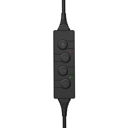 USB-A Headset mit Mikrofon, On-Ear, Schwarz