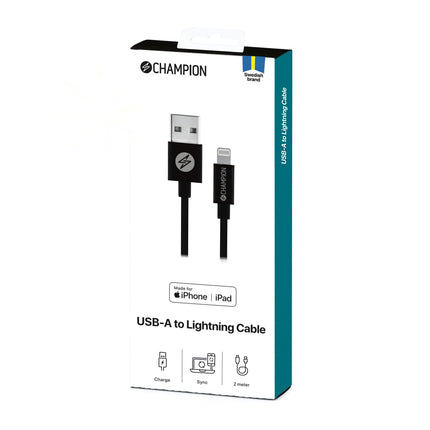 USB-A-auf-Lightning-Kabel 2 m Schwarz