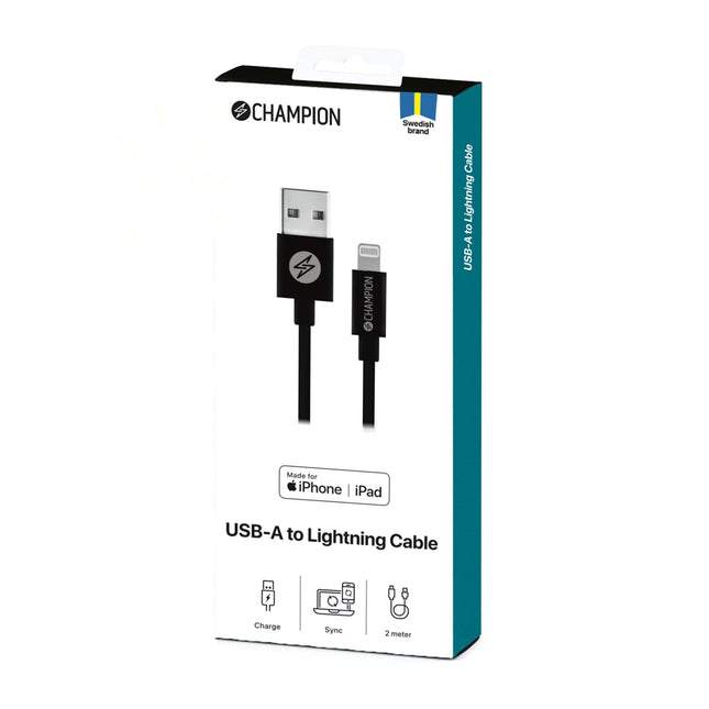 USB-A-auf-Lightning-Kabel 2 m Schwarz