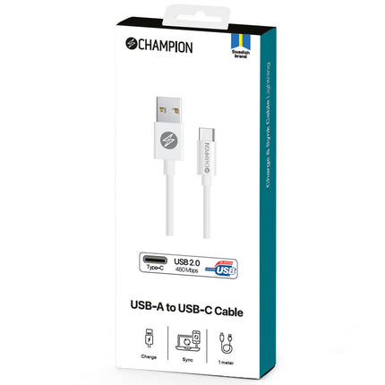Câble USB-A vers USB-C 1 m Blanc