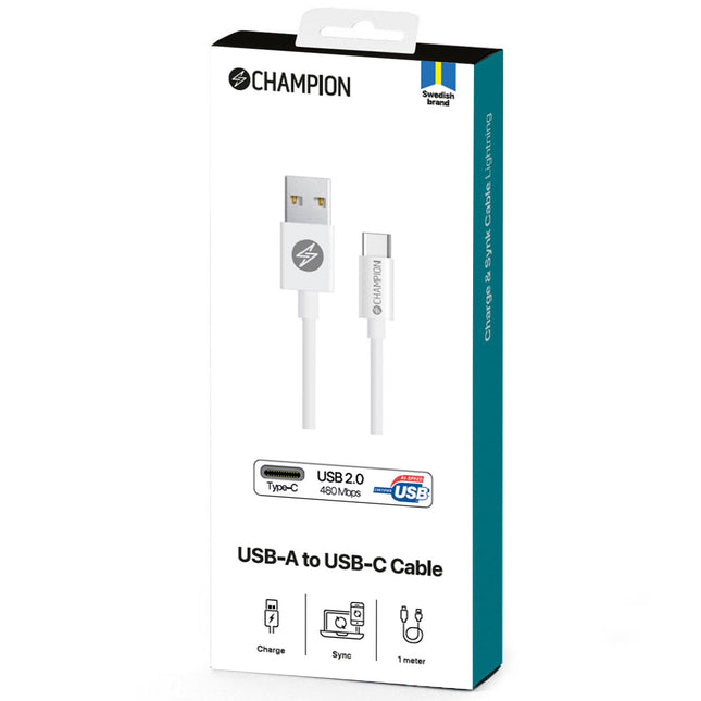 USB-A-auf-USB-C-Kabel 1 m Weiß
