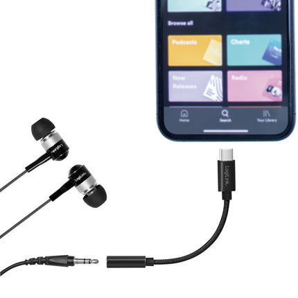 USB-C 3,5-mm-Audioadapter mit DAC 13 cm Nylonkabel
