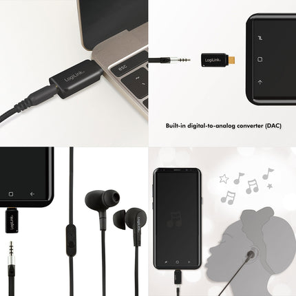 USB-C 3.5mm audio adaptér s DAC