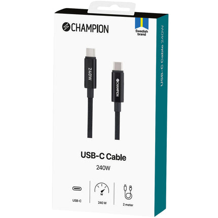 USB-C Cable 240W, 2m, Black