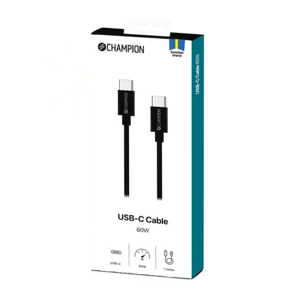 Kabel USB-C 60W 1m, černá