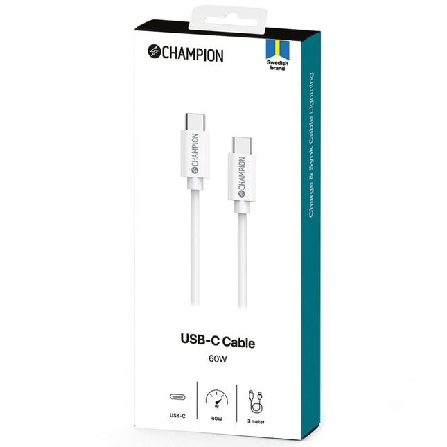 USB-C-Kabel 60 W 3 m Weiß