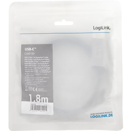 USB-C -> DisplayPort 4K/60Hz Aluminium 1,8m