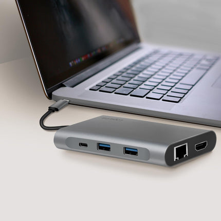 USB-C-Dock 8-in-1 HDMI/DP/RJ45/USB/USB-C 100 W