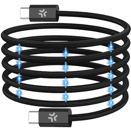 USB-C magnetický opletený kabel, 60W, 1m, černá