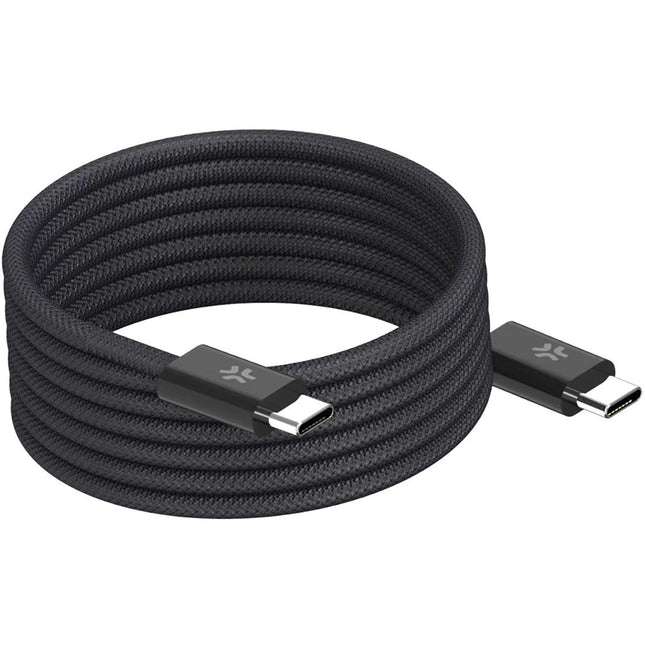 USB-C Magnetisches geflochtenes Kabel, 60W, 2m, Schwarz