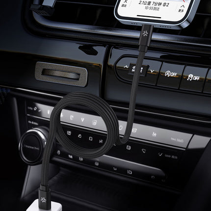 Kabel USB-C na USB-C 60W, magnetický opletený plochý 2m