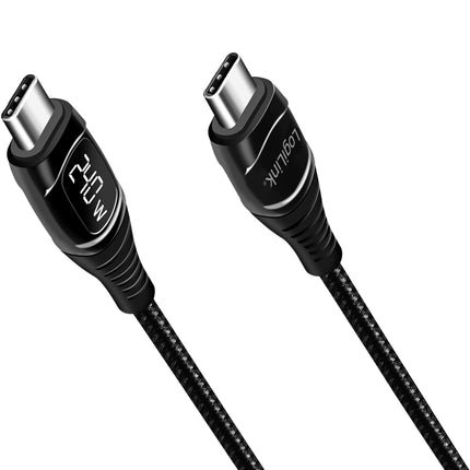 USB-C - USB-C-Kabel mit Display USB 2.0 PD 3.1 240W 1 m Schwarz