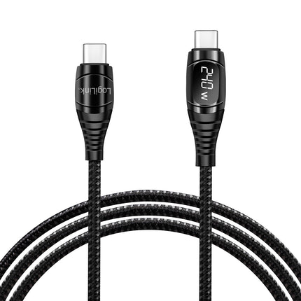 USB-C - USB-C-Kabel mit Display USB 2.0 PD 3.1 240W 1 m Schwarz