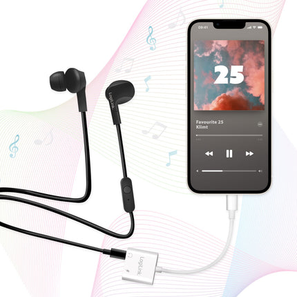 USB-C Adapter mit 1 x Audioanschluss, 1 x USB-C PD 60W Weiß