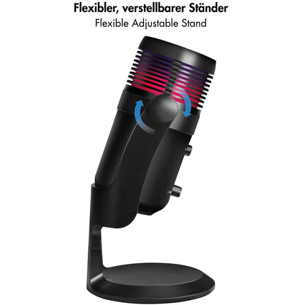 USB Cardioid Microphone with RGB Lighting, 192kHz/24-Bit