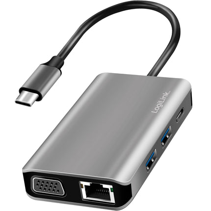 USB-C-Dockingstation 7-in-1 HDMI/VGA/RJ45/USB-C 100W PD