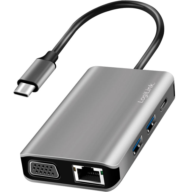 USB-C-Dockingstation 7-in-1 HDMI/VGA/RJ45/USB-C 100W PD
