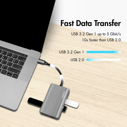 USB-C-Dockingstation 7-in-1 HDMI/VGA/RJ45/USB-C 100W PD