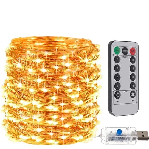 USB Weihnachtsbeleuchtung - Kabel 300 LED warmweiß 