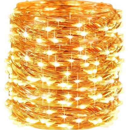 USB Weihnachtsbeleuchtung - Kabel 300 LED warmweiß 