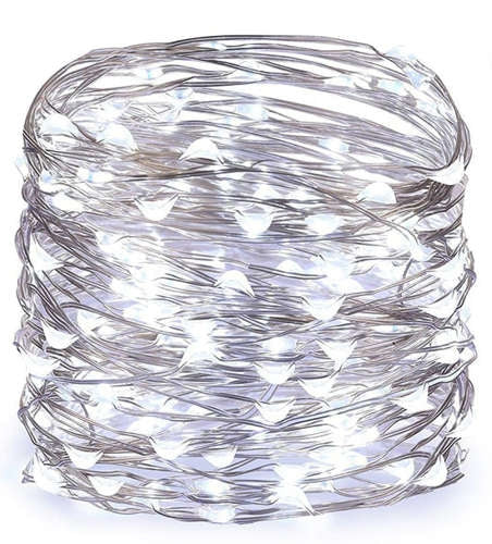 USB-Weihnachtsbaumbeleuchtung - 300 LED-Kabel, kaltweiß 
