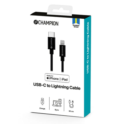 USB-C-auf-Lightning-Kabel 30 cm Schwarz